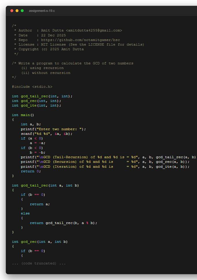 Write a program to calculate the GCD of two numbers (i) using recursion (ii) without recursion